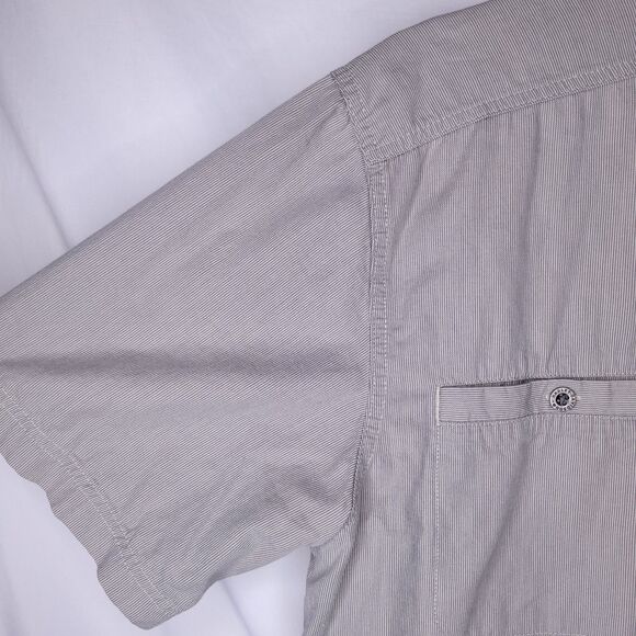 Harley Davidson Shirt Mens Large Gray Pinstripe Embroidered Y2K Button Down - Picture 5 of 12